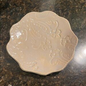 Elegant Cream Ceramic Handmade Glazed Trinket Dish